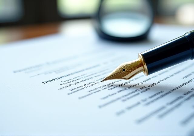Magnifying glass over a legal document emphasizing precision